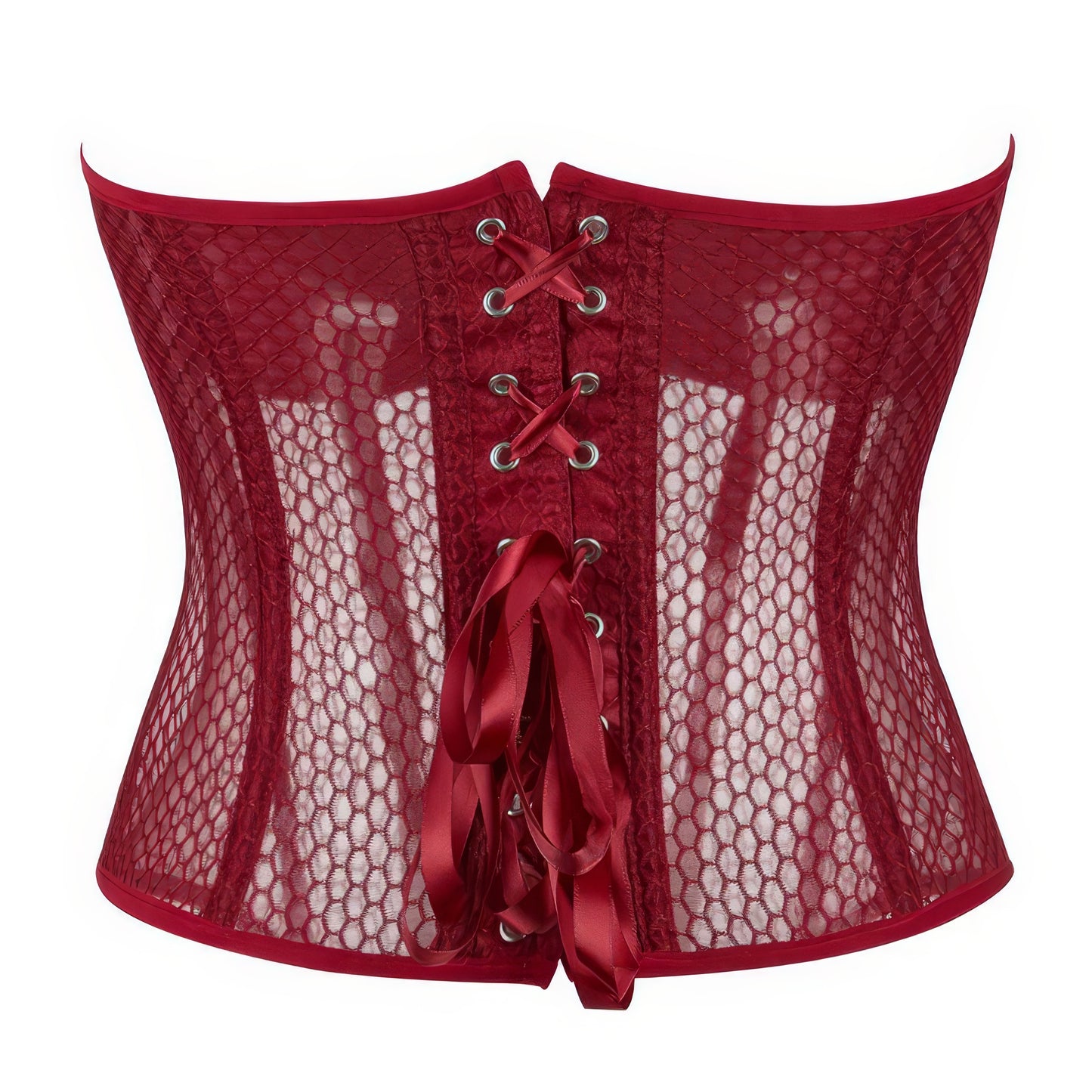 Mesh Panel Fishnet Corset Top