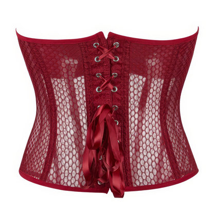 Mesh Panel Fishnet Corset Top