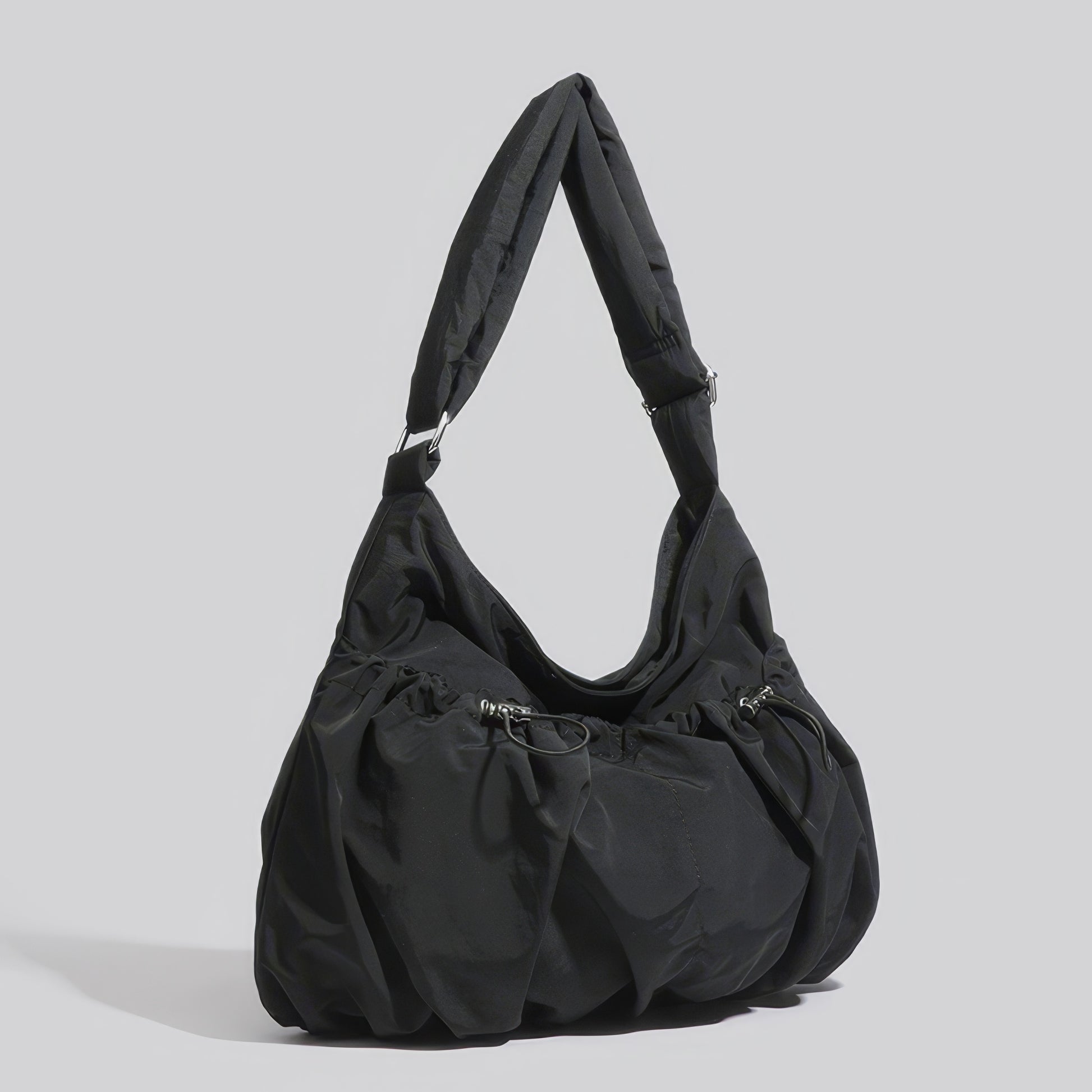 Ruched Nylon Soft Shoulder Bag