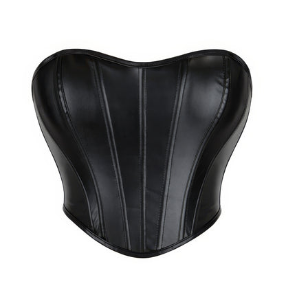 Faux Leather Structured Corset Top
