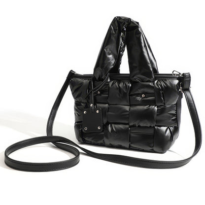 Padded Glossy Quilted Tote Bag