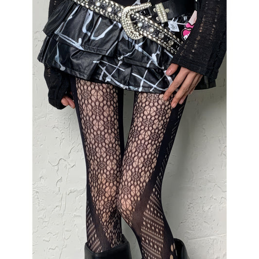 Geometric Dot Mesh Pattern Tights