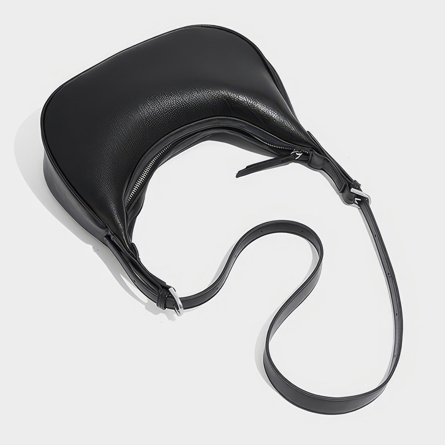 Soft Curved Faux Leather Shoulder Bag