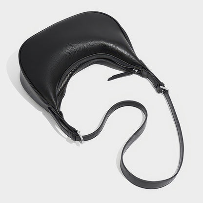 Soft Curved Faux Leather Shoulder Bag