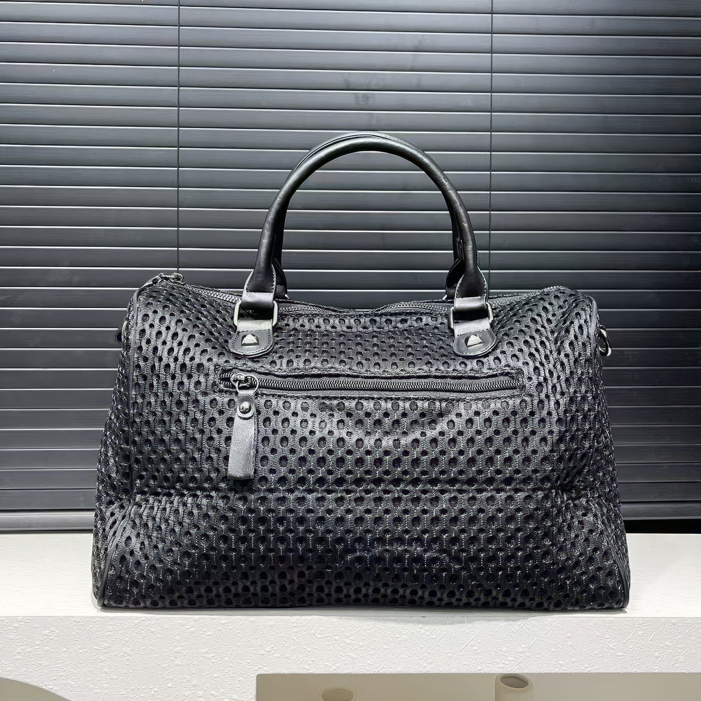 Patent Bow Strap Accent Shoulder Bag