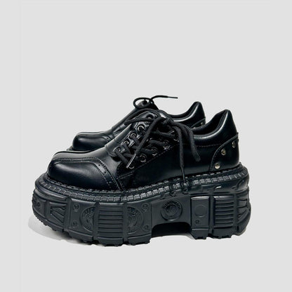 Black Chunky Industrial Platform Shoes