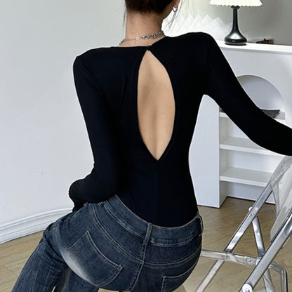 Open-Back Slim Fit Bodysuit