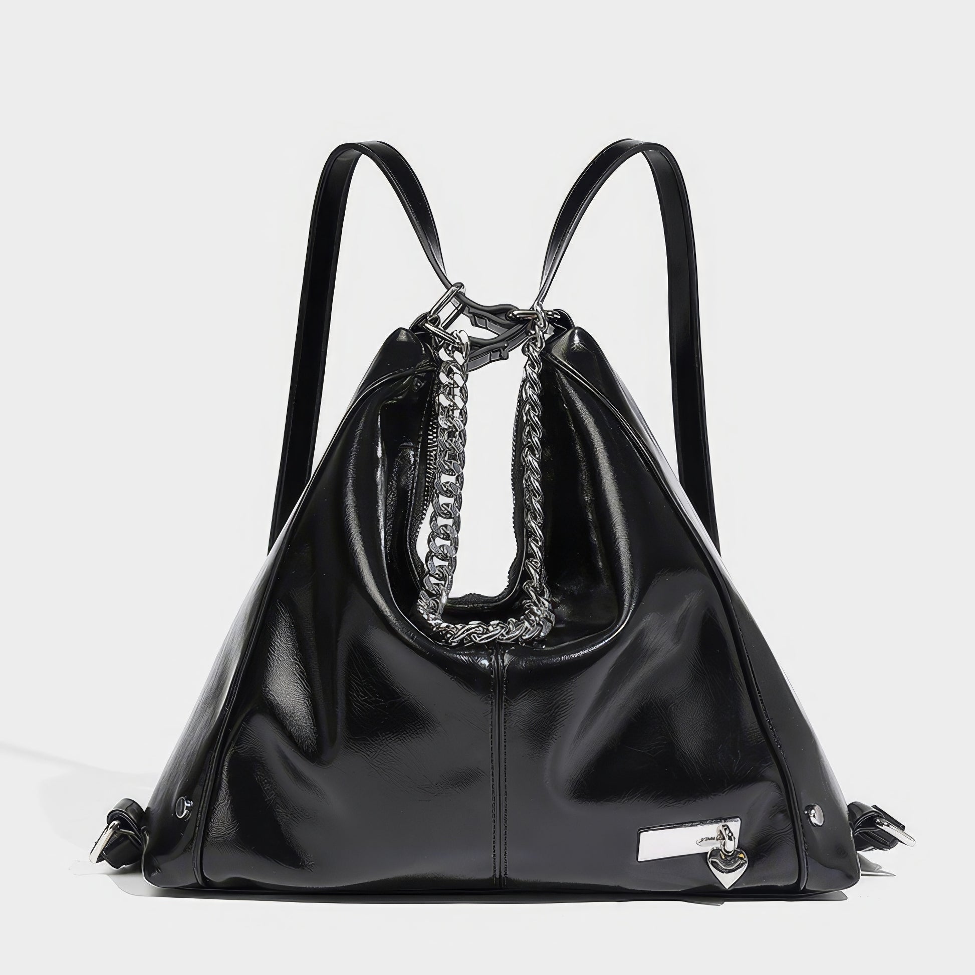 Chain Detail Soft Leather Shoulder Bag