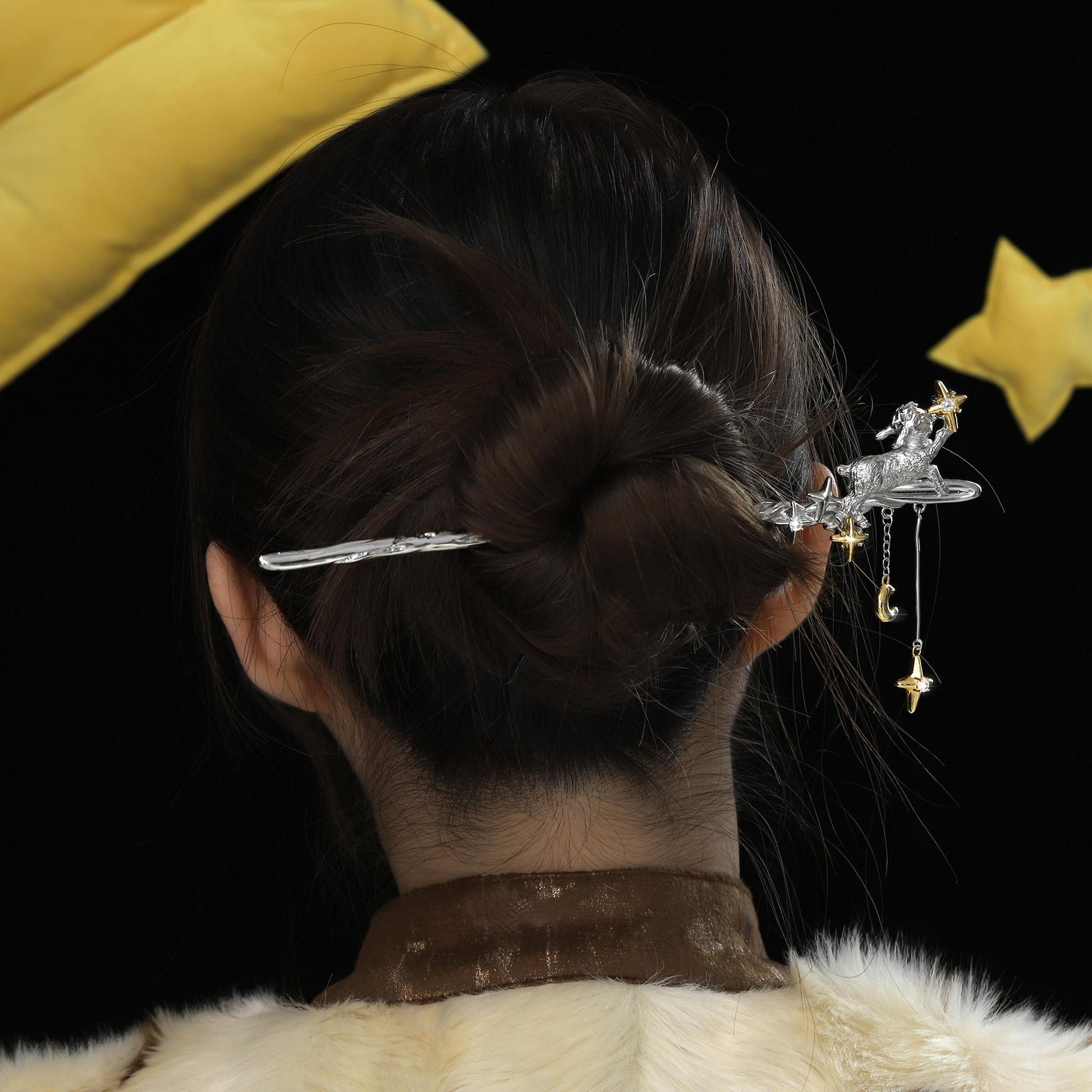 Moonlight Lamb Star Hair Stick