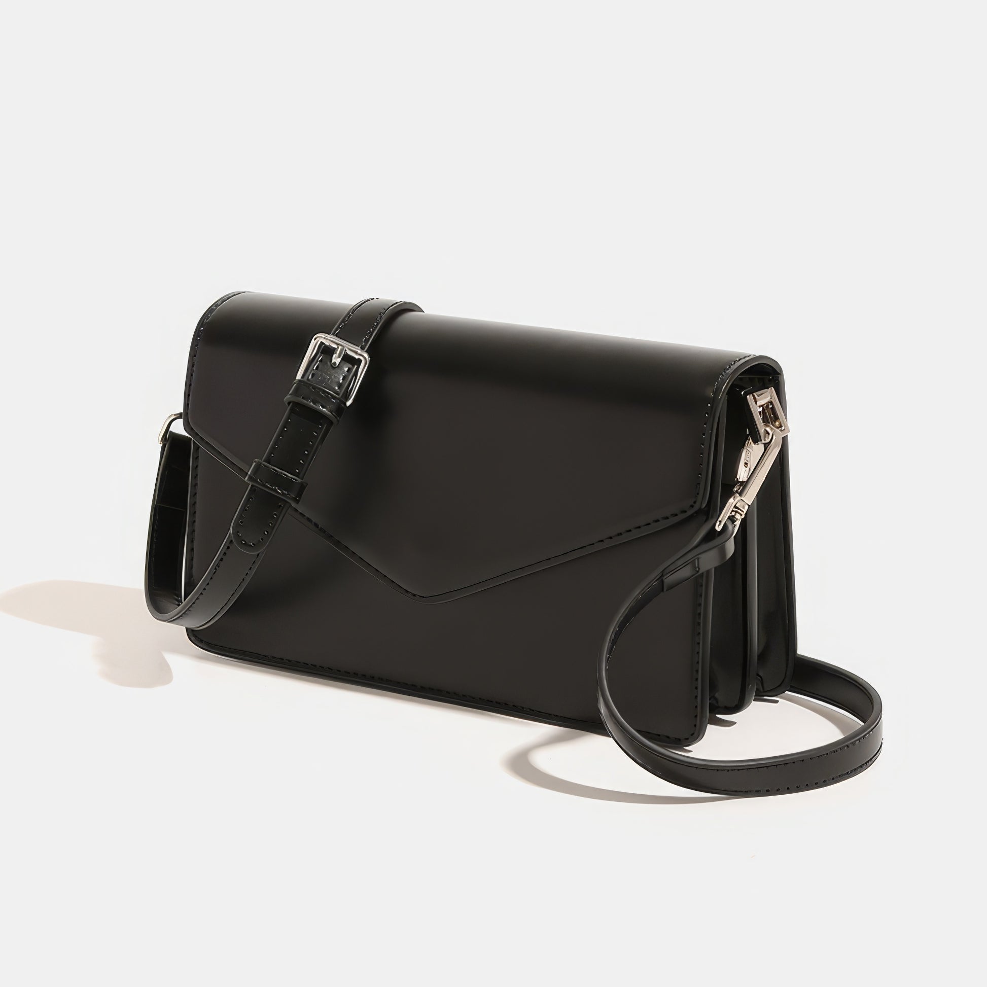 Envelope Flap Faux Leather Crossbody Bag
