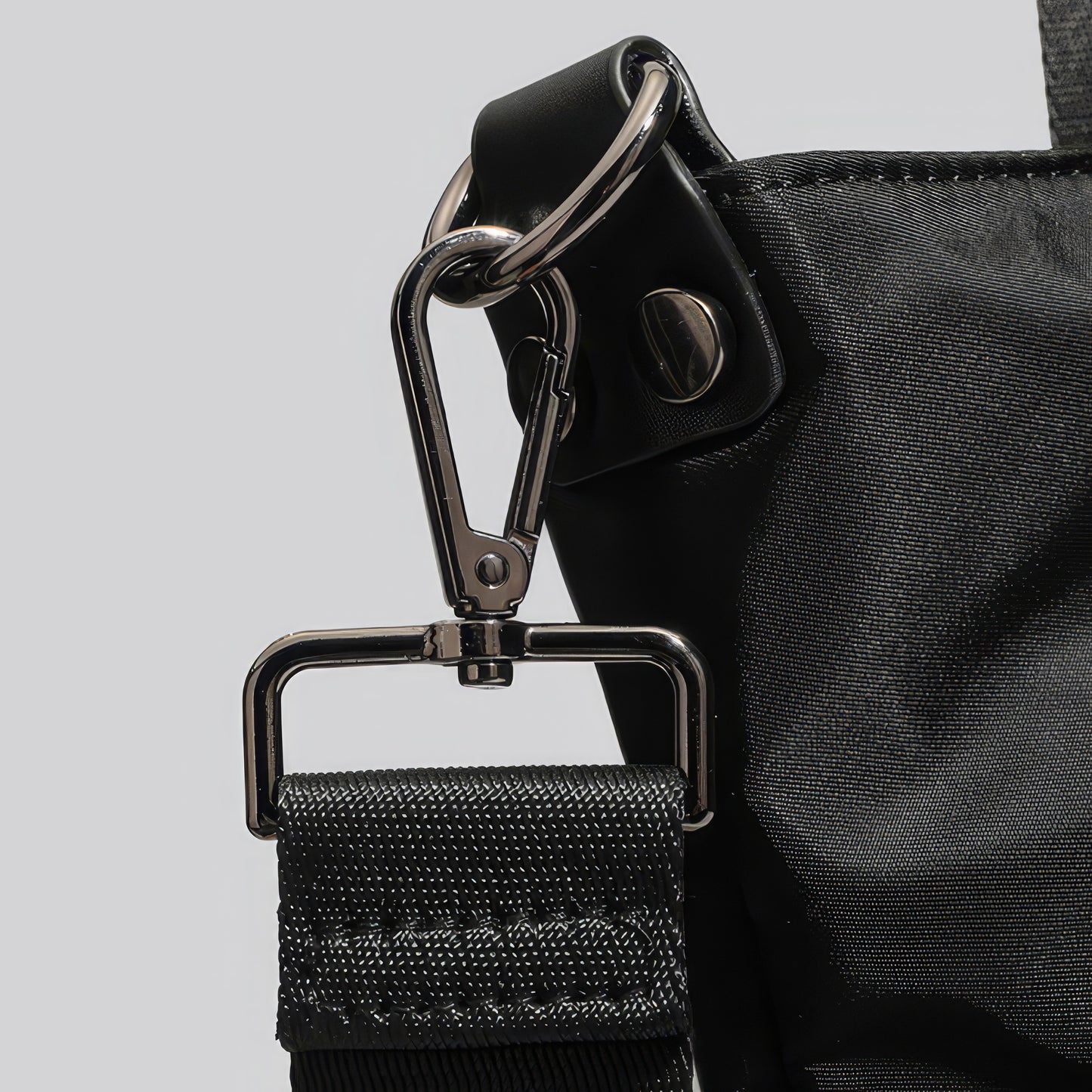 Utility Pocket Nylon Shoulder Tote Bag