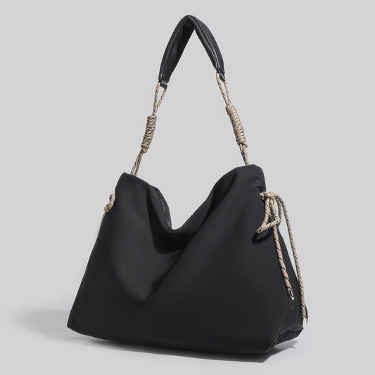 Rope Accent Soft Slouch Shoulder Bag