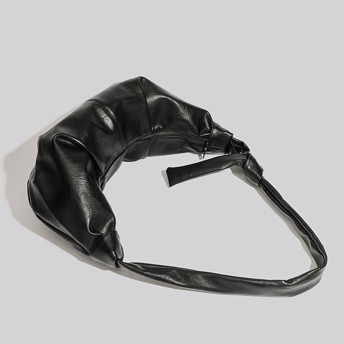 Knotted Faux Leather Soft Shoulder Bag