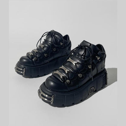 Cyberpunk Metal Accent Platform Boots