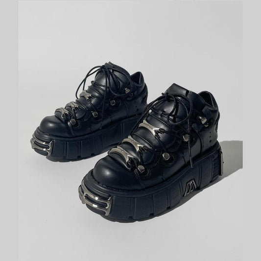 Cyberpunk Metal Accent Platform Boots