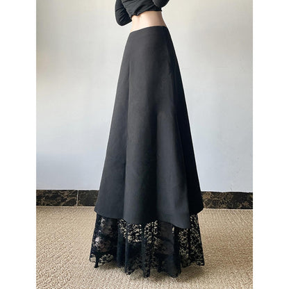 Layered Lace Hem Skirt