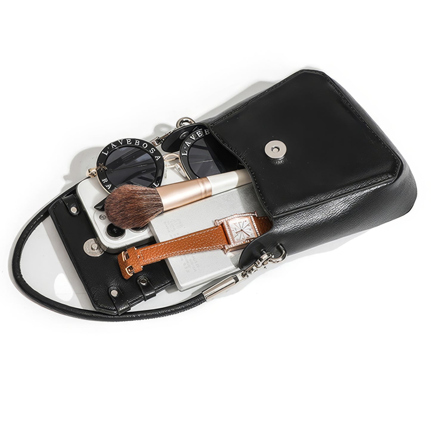 Structured Metal Bar Accent Mini Bag