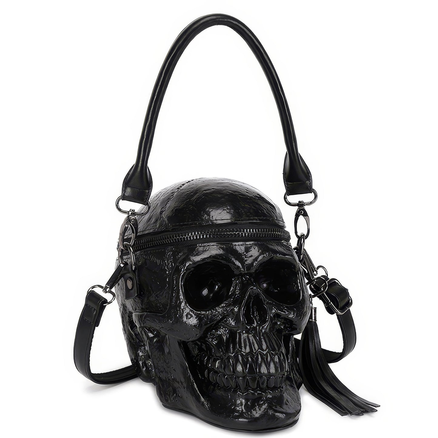 Glossy Skull-Shaped Shoulder Bag