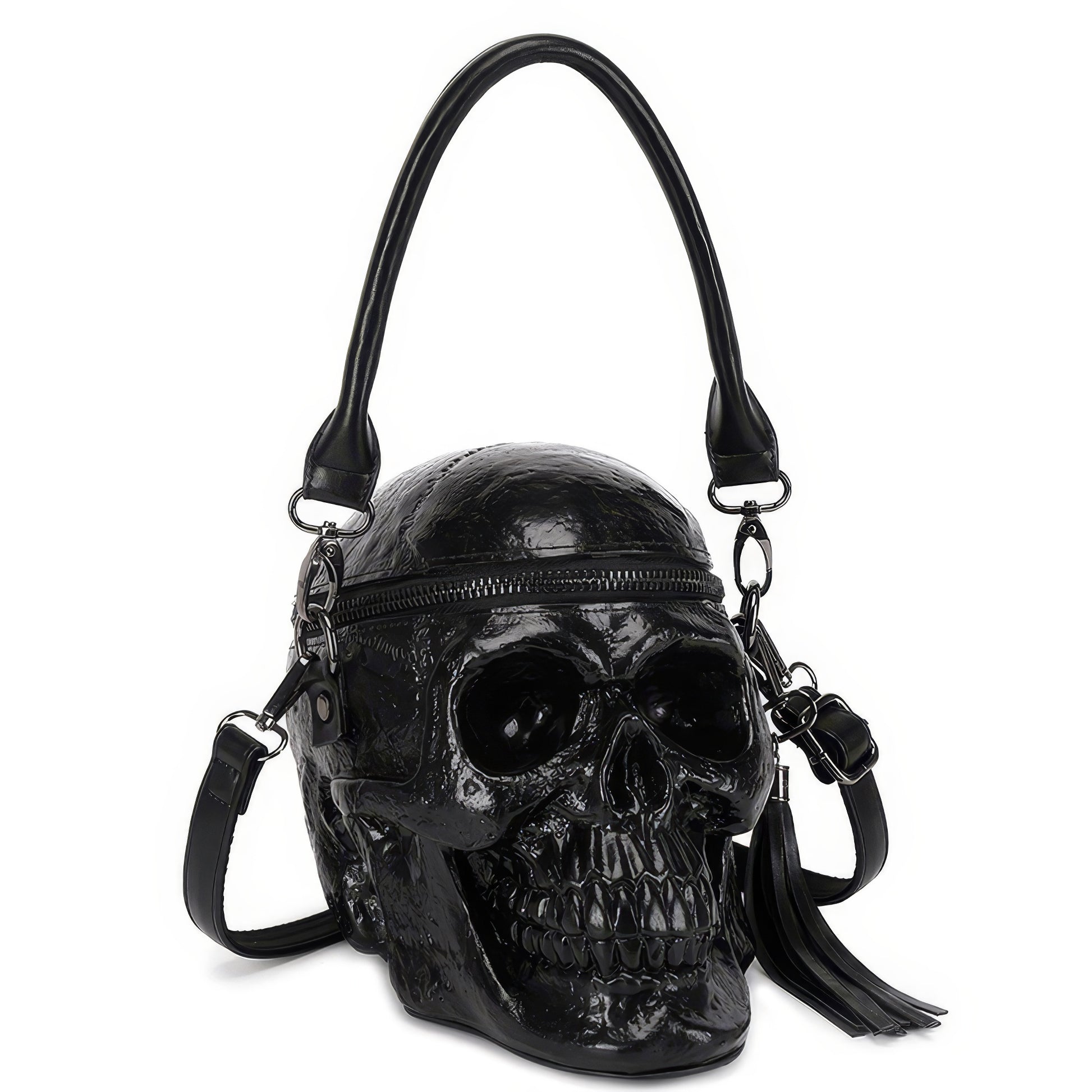 Glossy Skull-Shaped Shoulder Bag