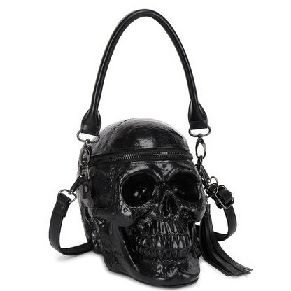 Glossy Skull-Shaped Shoulder Bag