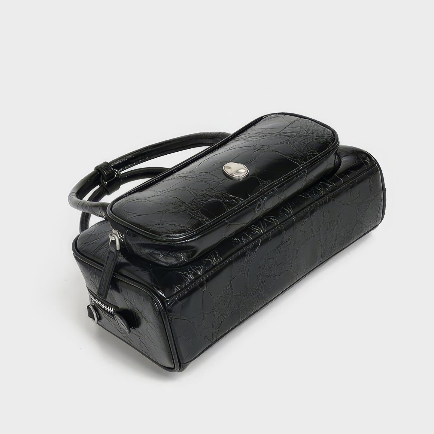 Crinkled Glossy Rectangle Handbag