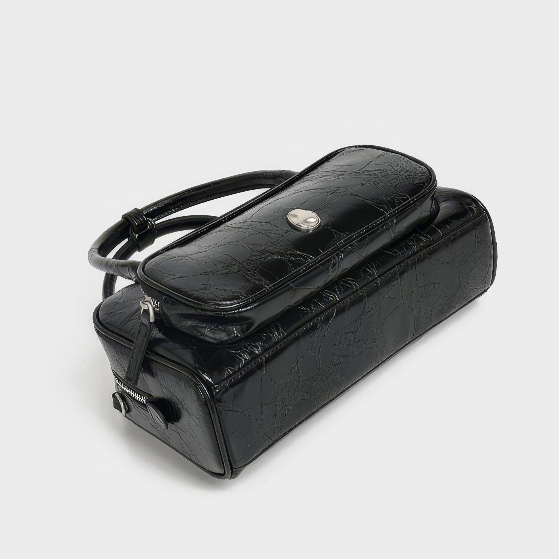 Crinkled Glossy Rectangle Handbag