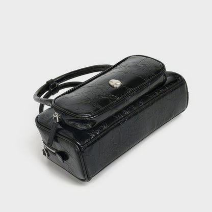 Crinkled Glossy Rectangle Handbag