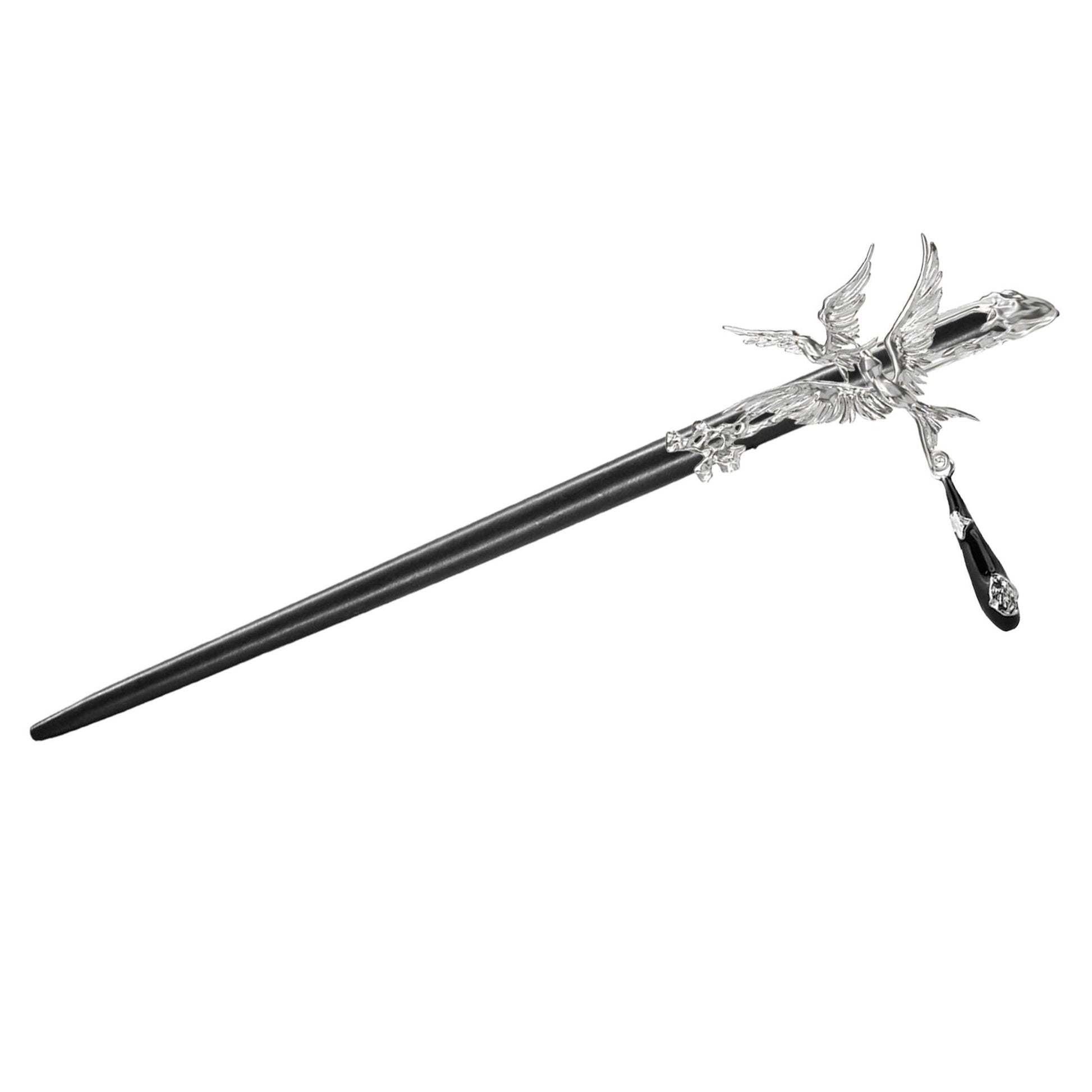 Silver Phoenix Drop Hair Stick