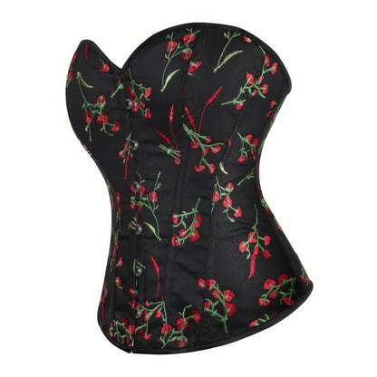 Embroidered Floral Sweetheart Corset Top
