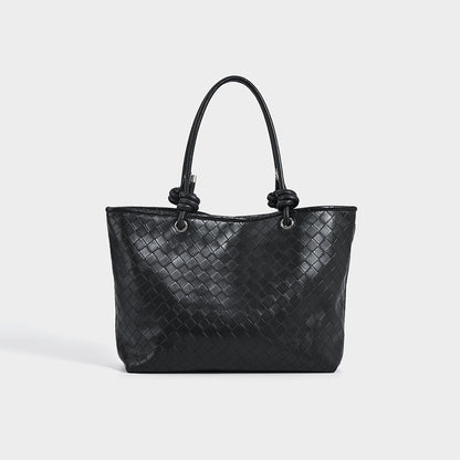 Woven Knot Handle Shoulder Bag
