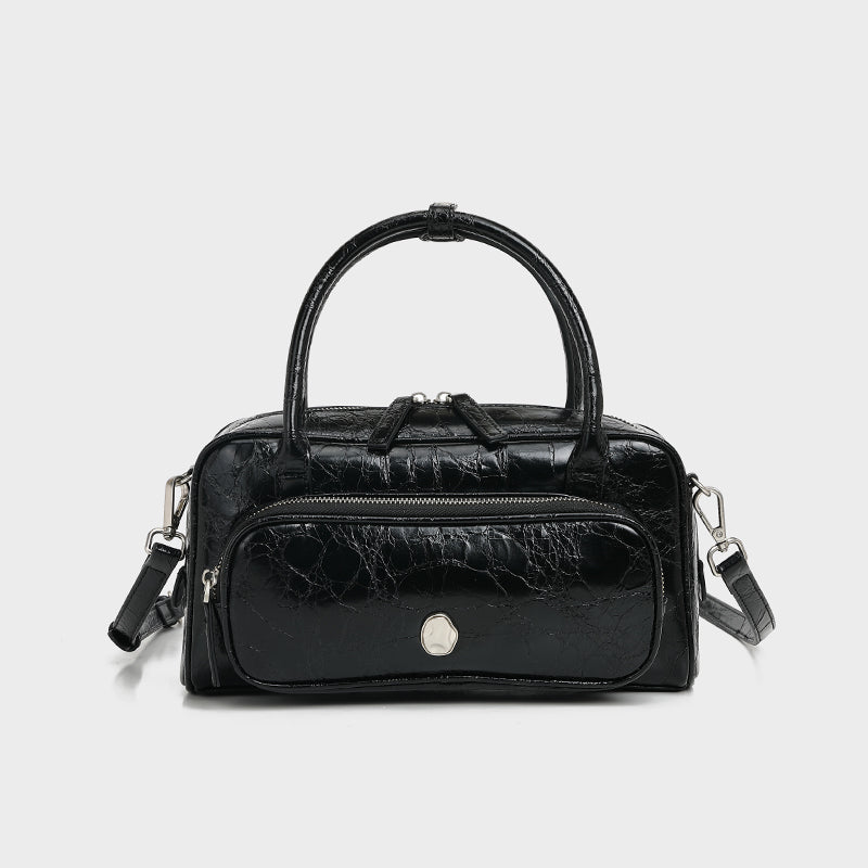 Crinkled Glossy Rectangle Handbag