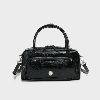 Crinkled Glossy Rectangle Handbag