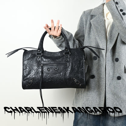 Distressed Buckle Strap Handbag