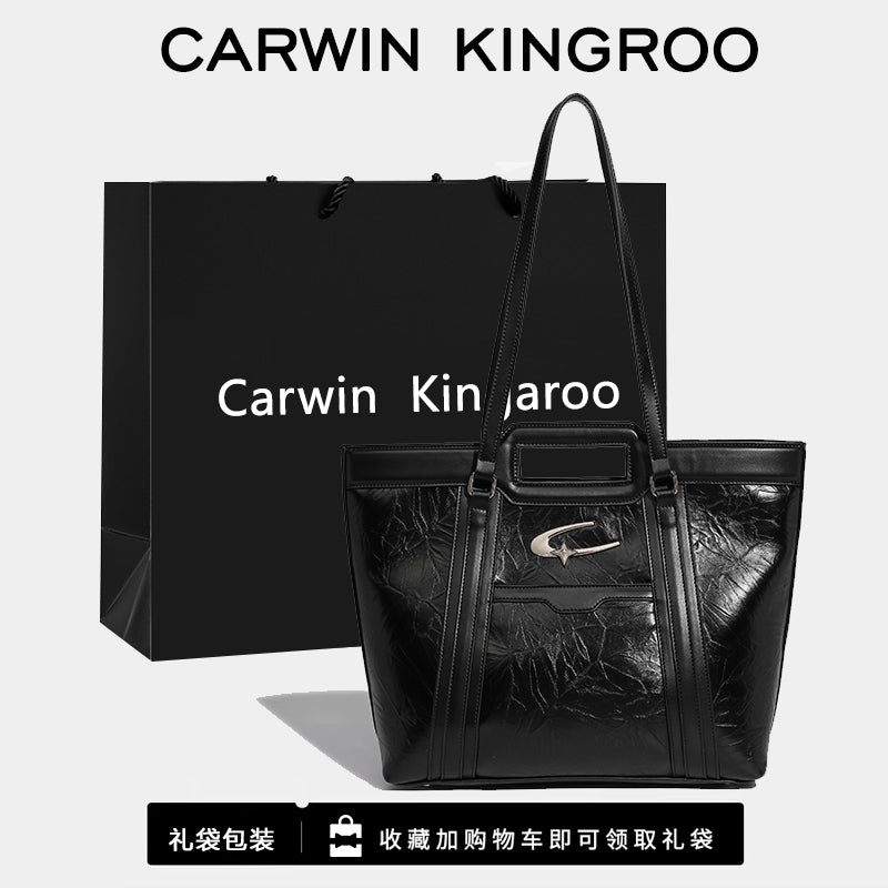 Structured Crinkle Texture Tote Bag