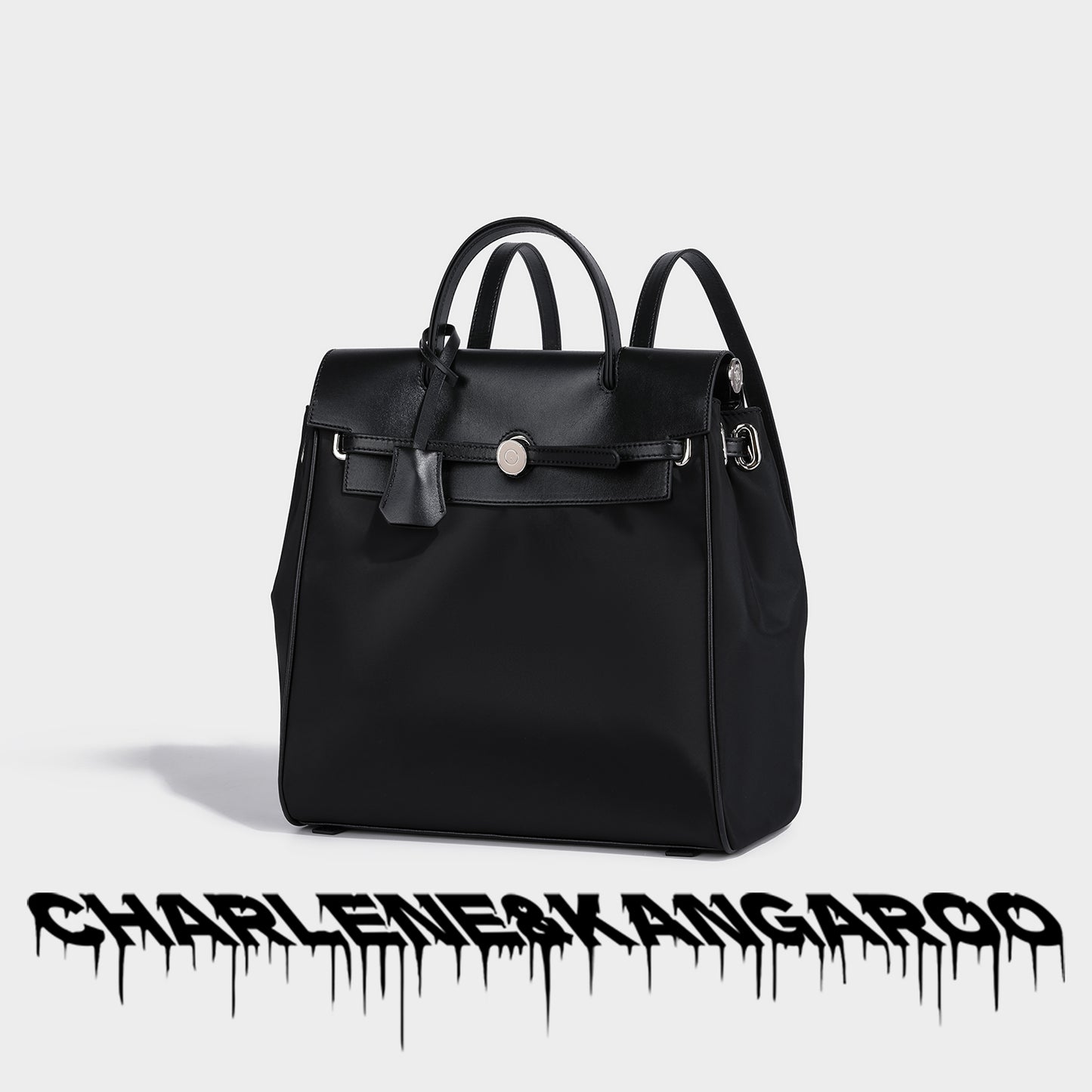 Structured Lock Detail Backpack Bag