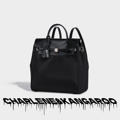 Structured Lock Detail Backpack Bag