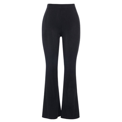 Black Pinstripe Flare Pants