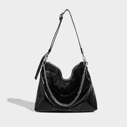 Slouchy Chain Strap Hobo Bag