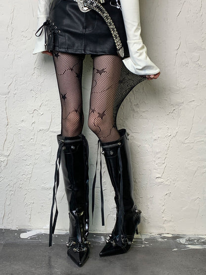 Bat Pattern Fishnet Tights