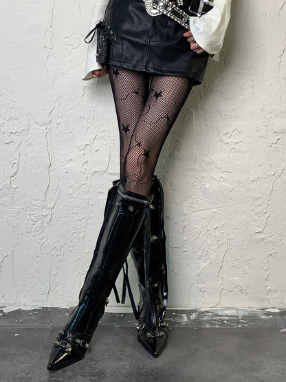 Bat Pattern Fishnet Tights